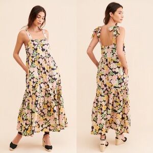 Saltwater LUXE Floral Maxi Dress - Black, Pink, Yellow